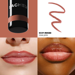 Sacheu Stay-N Peel-Off Lip Stain application step visual demonstrates easy use.
