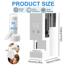Sachie hot face towel heater water tank showing 400ml capacity for longer use.