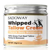 SADOWAY sebo de res para crema facial en envase, hidratación natural.