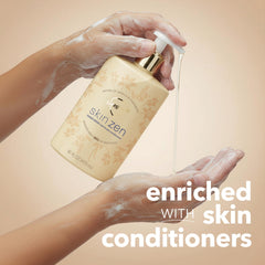 Close-up of the Skin Zen pump dispenser for easy application.