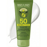 Protector solar SPF 50 de Sages Of The Ages, protección para la piel en botella.