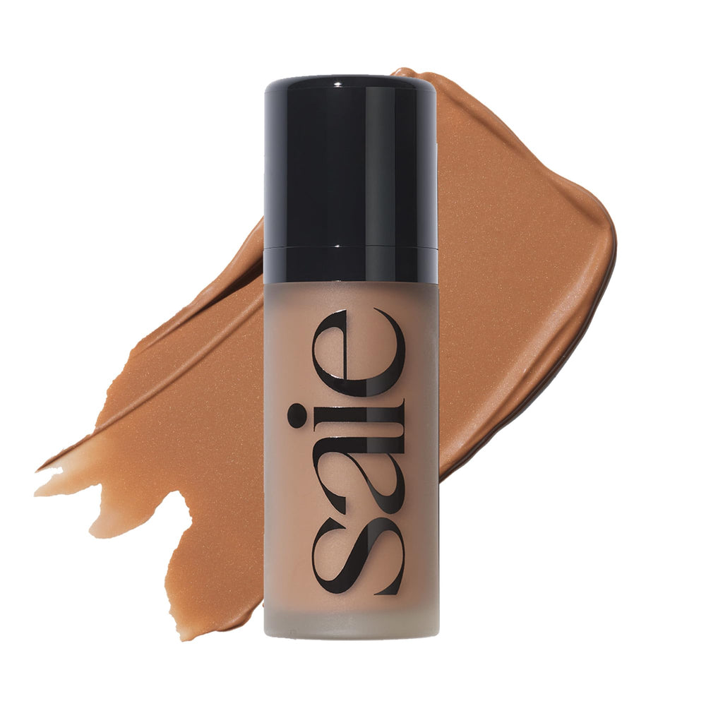 Saie Dew Bronze bottle close-up for grab-and-go radiant glow.