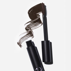 Saie Mascara 101 buildable layers show thicker, bold lashes.