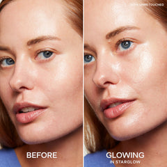 Mezcla con base de Saie Mini Glowy Super Gel para acabado luminoso