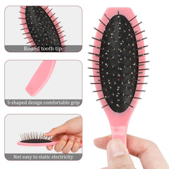 Salbsever wig brush with ergonomic handle for comfortable grip.