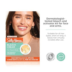 Sally Hansen Bleach Cream vegan formula shown for skin-friendly use