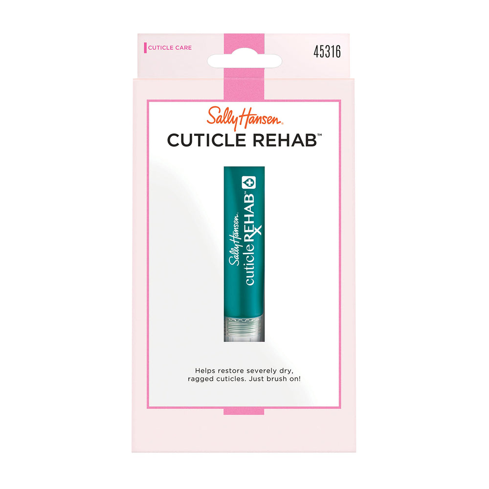 Sally Hansen Cuticle Rehab bottle showcasing a hydrating formula for dry cuticles.