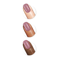 Sally Hansen Insta-Dri Confetti Pop glittery pink on nails with glossy finish.