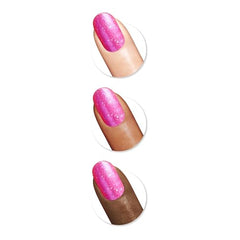 Sally Hansen Insta-Dri Crystal swatches reveal opaque shimmer in Pink Charm Stone.