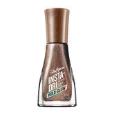 Sally Hansen Insta-Dri Holo-Glow bottle front showing holographic brown shade for fast, glossy color.