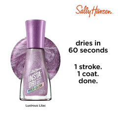 Sally Hansen Insta-Dri Holo-Glow built-in base/top coat emphasizes single-step shine.