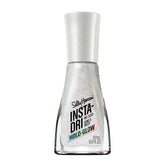 Sally Hansen Insta-Dri Holo-Glow nail polish bottle shows holographic finish for fast wear