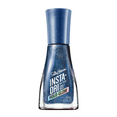 Sally Hansen Insta-Dri Holo-Glow holo-back close-up showing silver-blue holographic finish