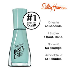 Sally Hansen Insta-Dri nail swatch in opaque Cool Mint Blue color