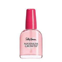 Sally Hansen Maximum Growth nail polish bottle highlights growth support and quick-dry formula.