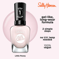 Sally Hansen Miracle Gel gloss finish enhances the semi-opaque pink shade