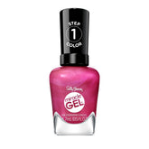 Sally Hansen Miracle Gel en bote muestra tono rosado intenso y acabado duradero