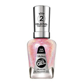 Sally Hansen Miracle Gel Top Coat muestra efecto especial de cambio de color en uñas.