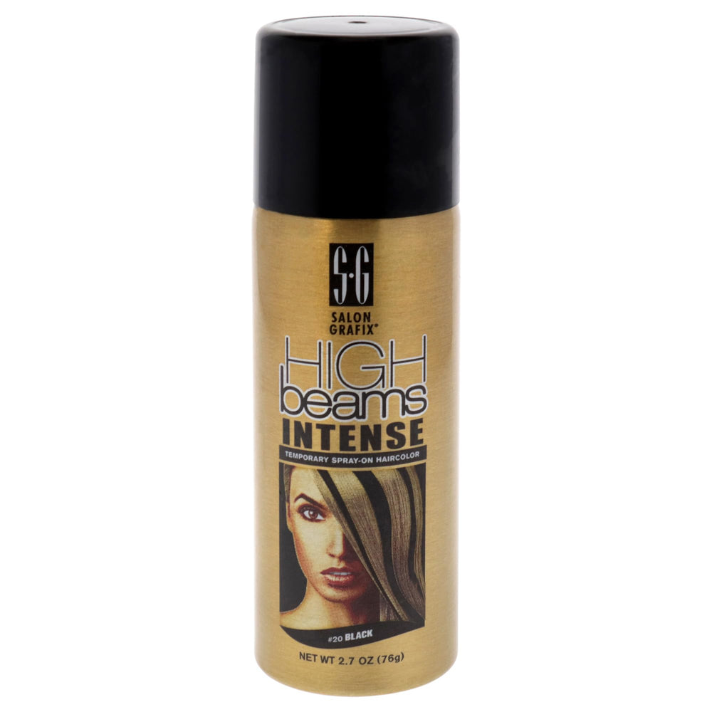 Salon Grafix High Beams Intense spray negro para color temporal del cabello; cobertura rápida de canas.