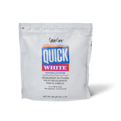 Salon Care Quick White Powder Lightener packaging highlights professional quality for at-home blonding