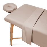 Saloniture flat sheet on a massage table showing breathable, soft microfiber comfort