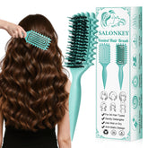 SALONKEY Curl Defining Brush with wide teeth shapes curls and reduces frizz.