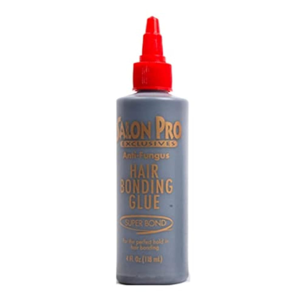SalonPro Anti-Fungus Hair Bonding Glue 118ml bottle demonstrates strong professional hold