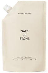 Salt & Stone bergamot hinoki body wash bottle highlighting hydration-friendly formula.