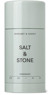 Salt & Stone desodorante sin aluminio en botella elegante para uso diario.