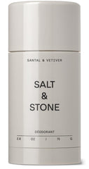 Salt & Stone desodorante sin aluminio, vista frontal del envase, protección duradera.