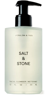 Salt & Stone facial cleanser bottle pour for easy daily cleansing.