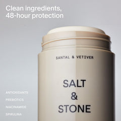 Salt & Stone Santal Vetiver notes graphic illustrating warm woody aroma