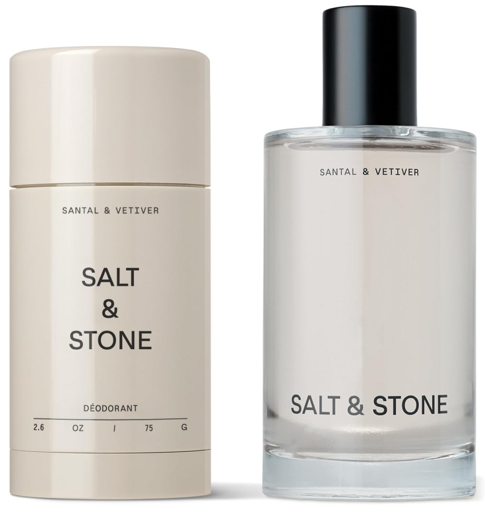 Salt & Stone Signature Scent Duo Set packaging front showing long-lasting freshness