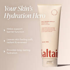 Saltair Body Lotion 2-pack tubes side view shows quick absorption