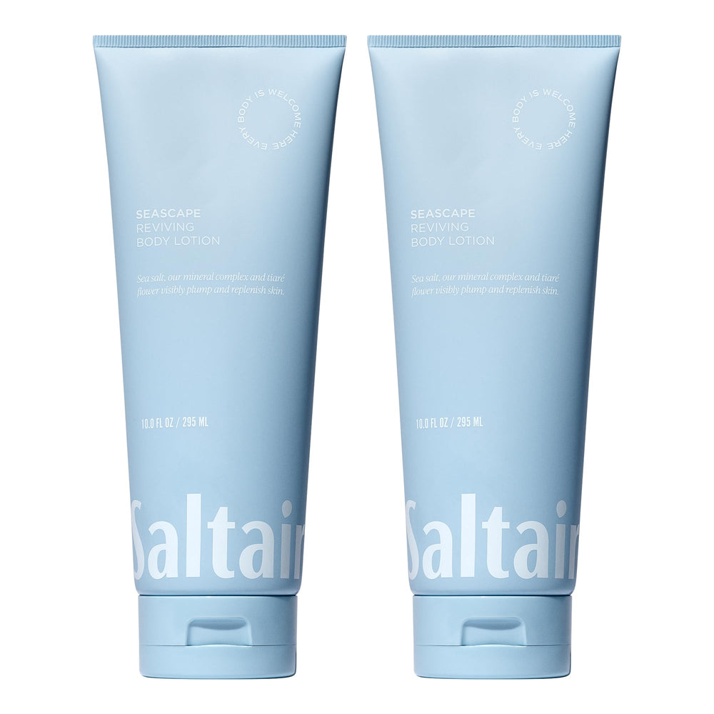 Saltair body lotion 2pack tubes on display for convenient moisturization