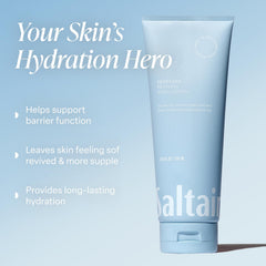 Saltair body lotion texture closeup shows creamy hydration