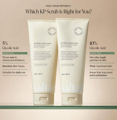 Saltair KP exfoliante corporal con ácido glicólico del 10%, exfoliación suave y controlada.