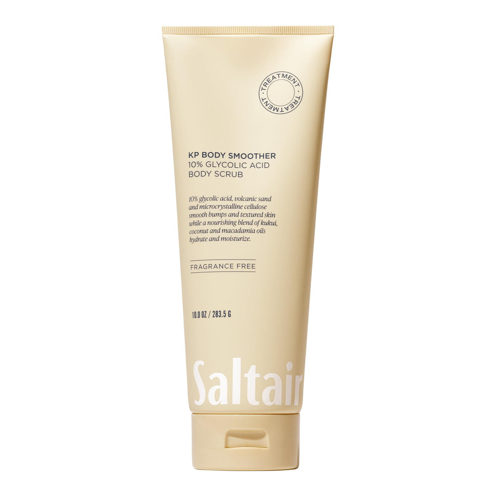 Saltair KP exfoliante corporal con arena volcánica, textura suave para piel más lisa.