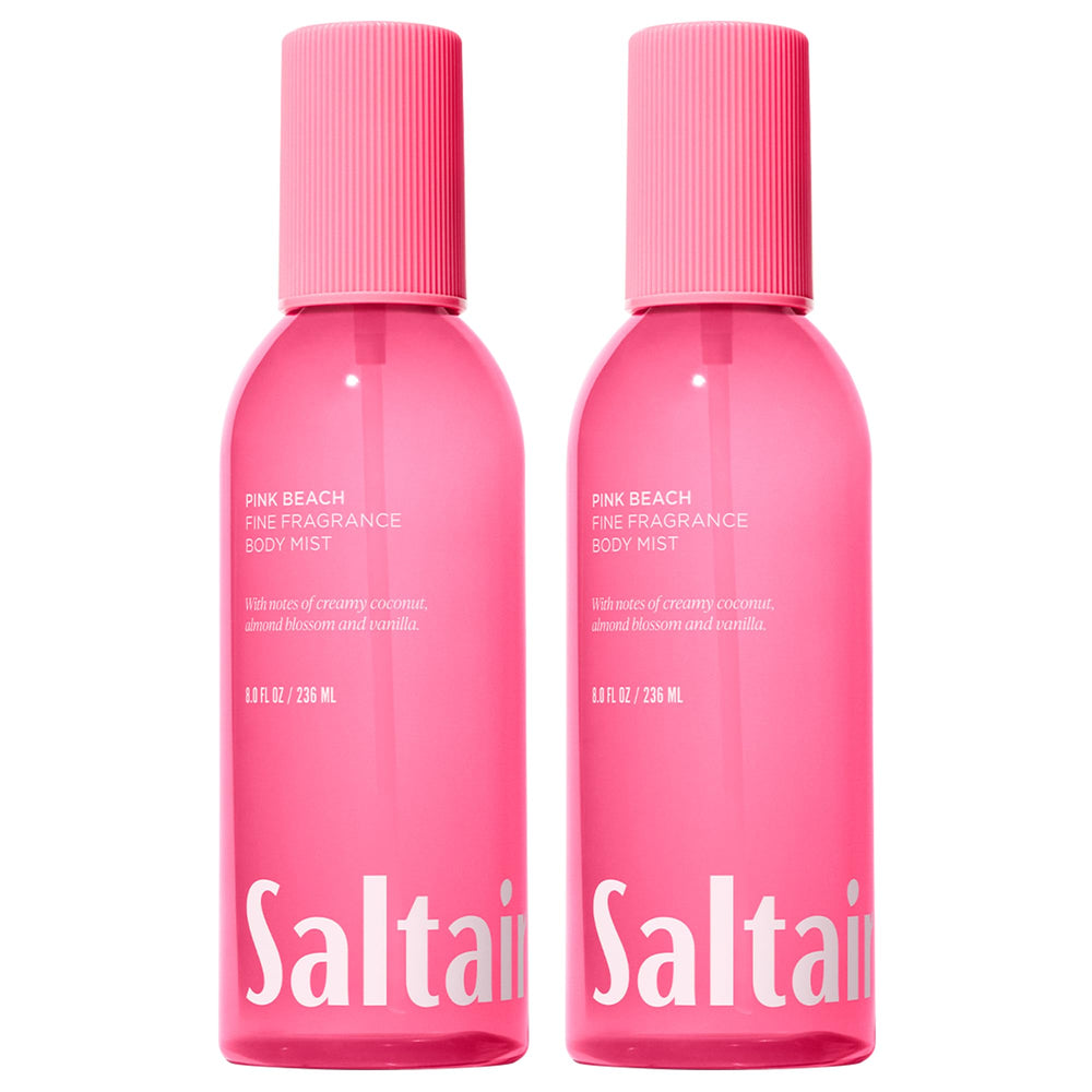 Saltair Pink Beach Body Mist bottle for day-long refreshment on skin and fabric