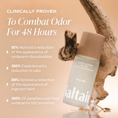 Saltair Serum Deodorant aluminum-free formula close-up for skin-friendly wear.
