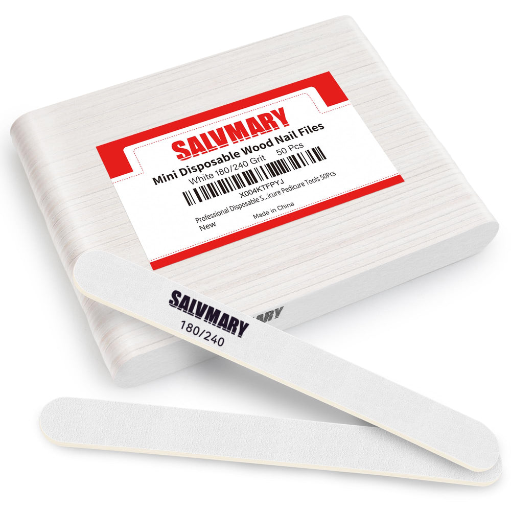 SALVMARY double-sided nail files with 180/240 grit for natural nails