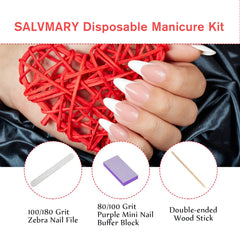 SALVMARY double-ended wood stick for cuticle care and cleanup