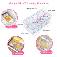 Samchilderlan lash-tools organizer highlights six compartments for organized brushes and primers.