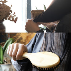 SAMEBUTECO Bamboo Hair Brush Oval Small ideal for precise detangling anywhere