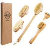 Cepillo seco SAMEBUTECO con mango largo para exfoliar todo el cuerpo.