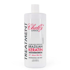 Sameriver Chelly Superior Brazilian Keratin Chocolate bottle demonstrates salon-grade straightening and lasting shine.