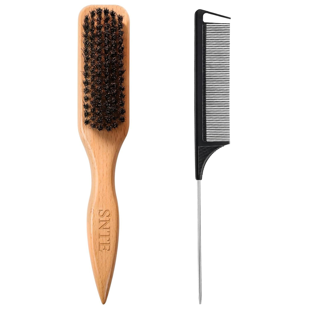 Samnyte boar bristle brush with beech wood handle for smooth, shiny hair.