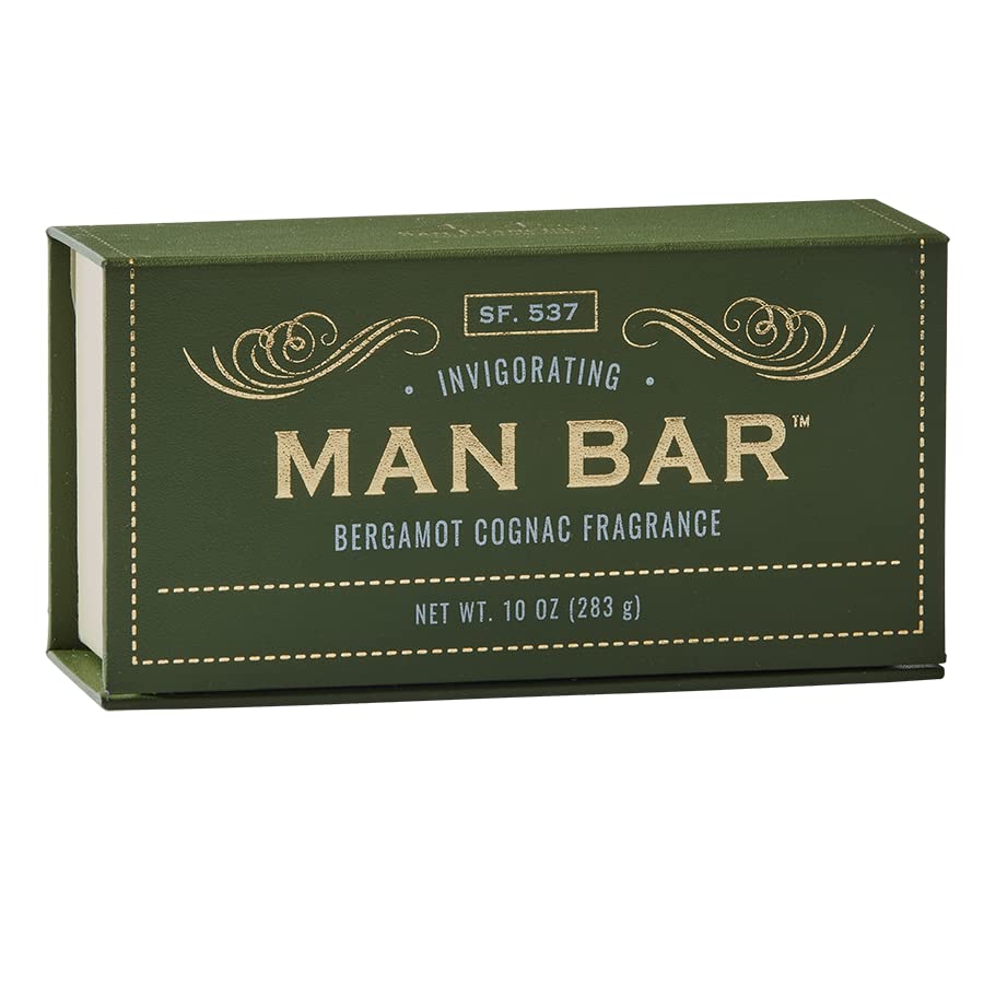Barra para hombre de San Francisco Soap Company con bergamot cognac y empaque atractivo