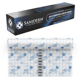 Saniderm Flex tattoo bandage with matte finish for glare-free healing.