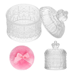 Sansaieco crown crystal dusting container enhances elegant vanity storage for powder.